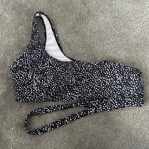 Black And White One Shoulder Bikini Top